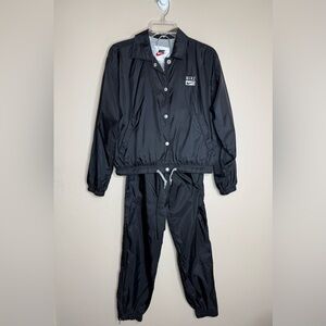 Vintage Nike Swoosh Nylon Lined Tracksuit Jacket and Jogger Pants Size Small
